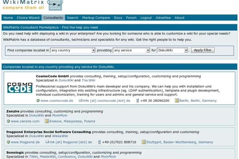 WikiMatrix führt "Consultant Marketplace" ein Bild: WikiMatrix führt "Consultant Marketplace" ein