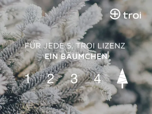 Bild: Troi GmbH spendet für jede 5. Software-Lizenz einen Baum