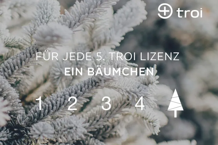 Troi GmbH spendet für jede 5. Software-Lizenz einen Baum Bild: Troi GmbH spendet für jede 5. Software-Lizenz einen Baum
