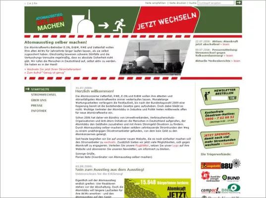 net4media solutions überarbeitet das Internet-Portal für die Kampagne "Atomausstieg selber machen" Bild: net4media solutions überarbeitet das Internet-Portal für die Kampagne "Atomausstieg selber machen"