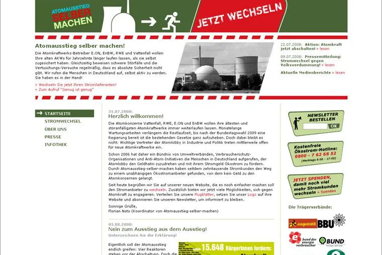 Bild: net4media solutions überarbeitet das Internet-Portal für die Kampagne "Atomausstieg selber machen"