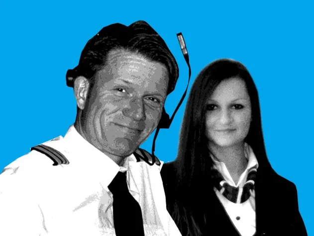 Berufsberatung im School Talks Mobil mit Pilot Pierre Juillerat und Flugbegleiterin Marija Serafimovska Bild: Berufsberatung im School Talks Mobil mit Pilot Pierre Juillerat und Flugbegleiterin Marija Serafimovska