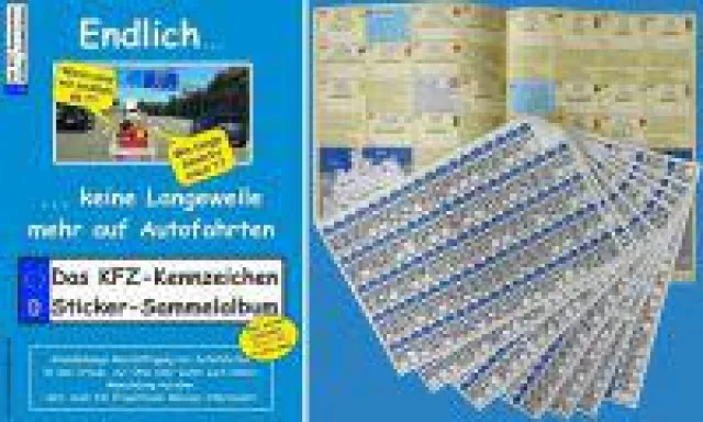 Bild: Neues KFZ-Kennzeichen Sticker-Sammelalbum sorgt für spannende Abwechslung auf Autofahrten