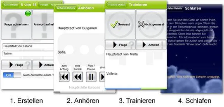 Bild: Neue iPhone App RapidLearn: Fakten und Vokabeln einfach lernen, auch im Schlaf