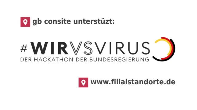 Bild: #WirvsVirus-Hackathon der Bundesregierung - gb consite hilft mit Premium-Daten