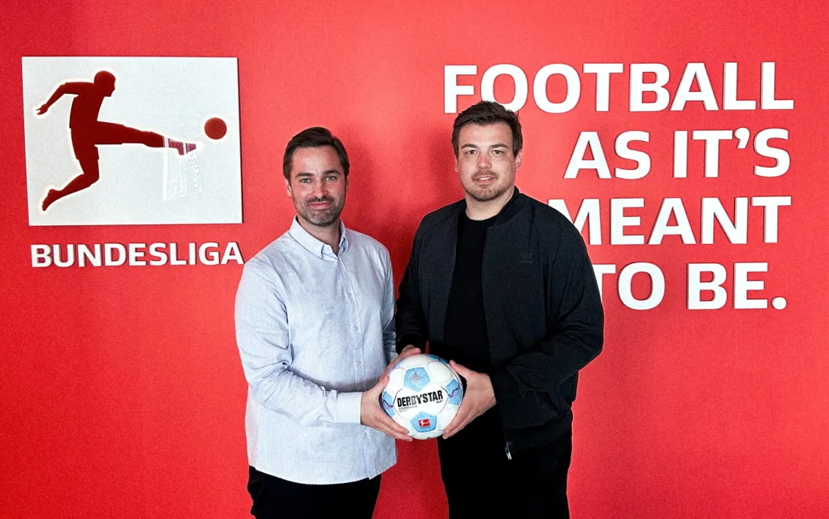 Johannes Feldges (CBO, Kickbase) und Philipp Bohner (Head of Licensing, Bundesliga International)
