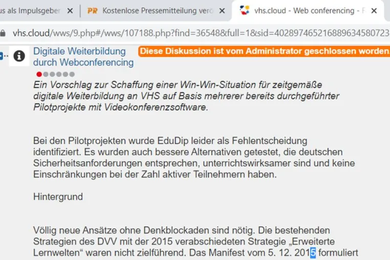 Bild: VHS-Kurse per Videokonferenz