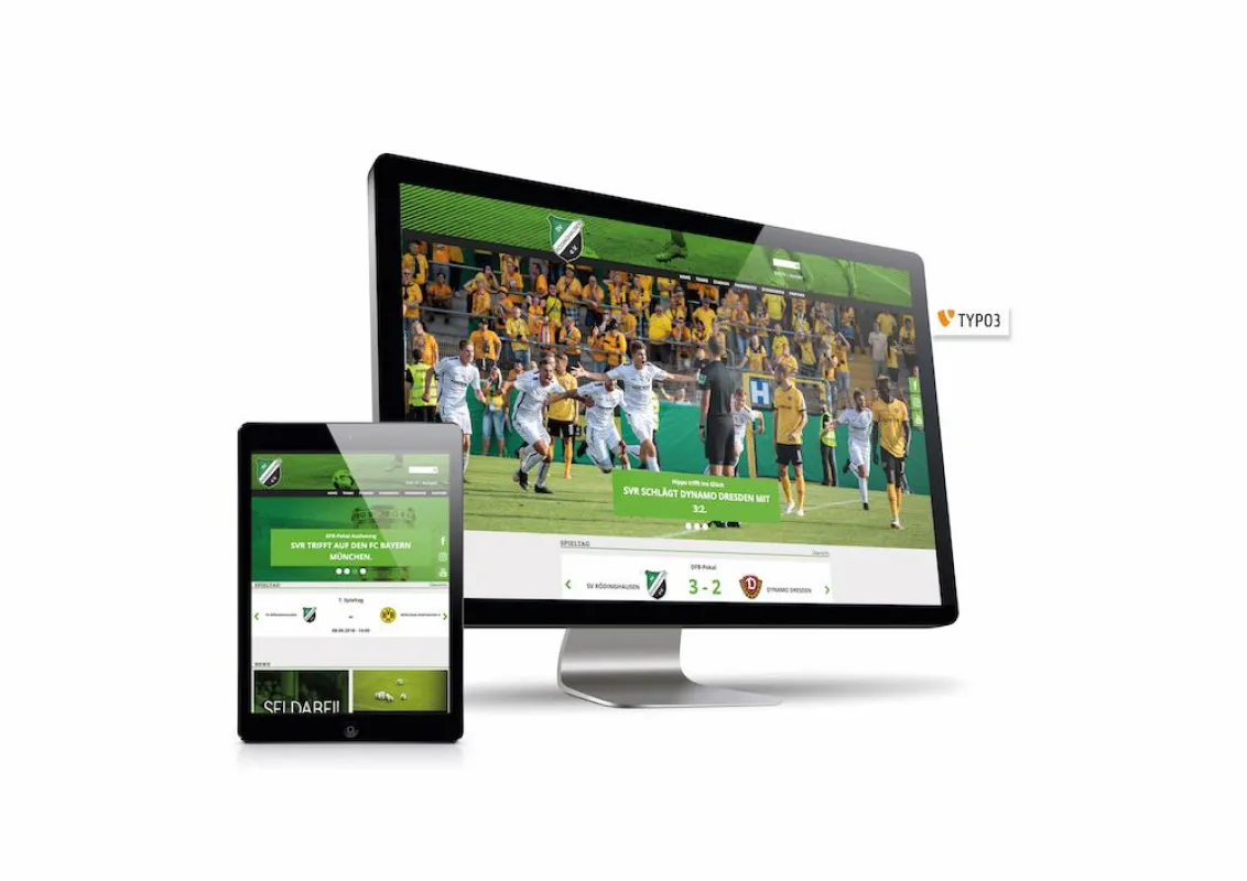 Pünktlich zum DFB-Pokal am Start: Die neue Webseite des SV Rödinghausen.
