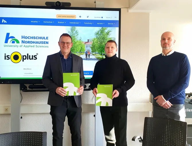 Partnerschaft für Lehre und Forschung: Hochschule Nordhausen kooperiert mit isoplus Fernwärmetechnik GmbH Bild: Partnerschaft für Lehre und Forschung: Hochschule Nordhausen kooperiert mit isoplus Fernwärmetechnik GmbH