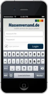Massenversand.de als Iphone und Android App Bild: Massenversand.de als Iphone und Android App