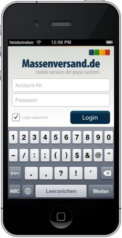 Bild: Massenversand.de als Iphone und Android App