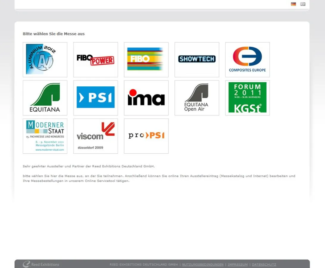 Startseite des Serviceportals