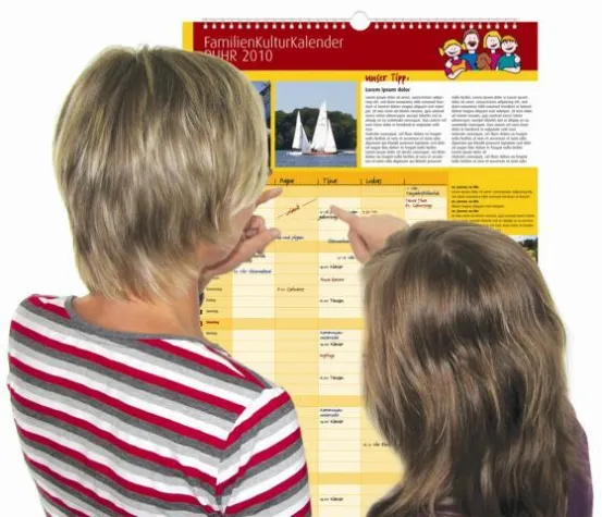 Bild: FAMILIENKULTURKALENDER 2010 - Der neue Wandplaner des Verlages hellblau. bietet Kultur auf Augenhöhe