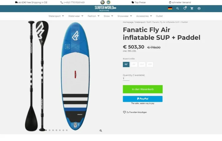 Bild: Surfer-world.com hat sein Website-Design verbessert