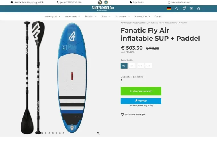 Bild: Surfer-world.com hat sein Website-Design verbessert