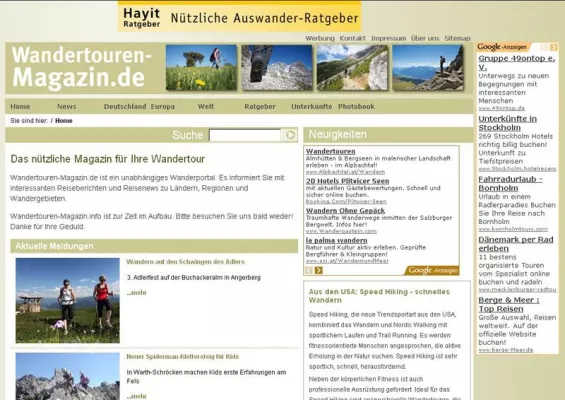 Bild: Neues Online-Portal: wandertouren-magazin.de