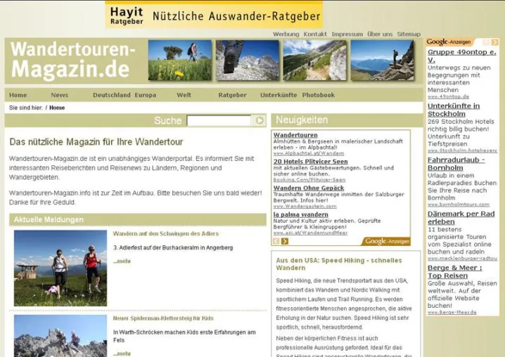 Bild: Neues Online-Portal: wandertouren-magazin.de