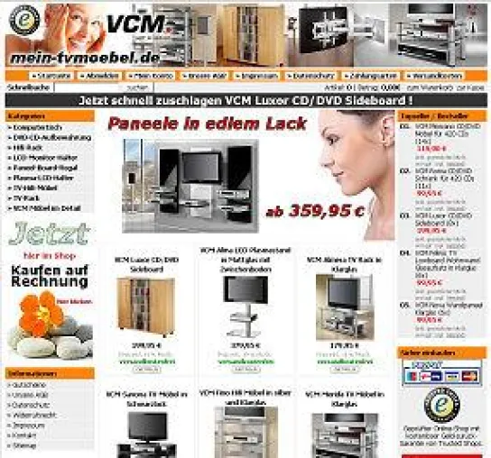 Hifi-Möbel, TV-Möbel und Medienmöbel bequem per Rechnung bestellen Bild: Hifi-Möbel, TV-Möbel und Medienmöbel bequem per Rechnung bestellen