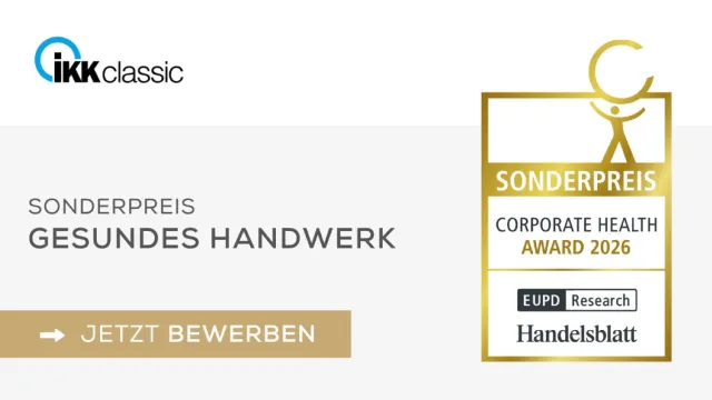 Bild: Corporate Heath Award 2026: Bewerbungsstart für den Sonderpreis „Gesundes Handwerk“
