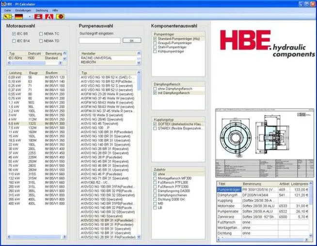 Neuer HBE P+Calculator - Pumpenträger und Kupplungen schnell und einfach berechnen Bild: Neuer HBE P+Calculator - Pumpenträger und Kupplungen schnell und einfach berechnen