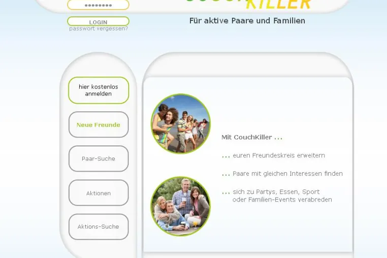 Bild: CouchKiller.de, das erste soziale Netzwerk nur für Paare, ist online