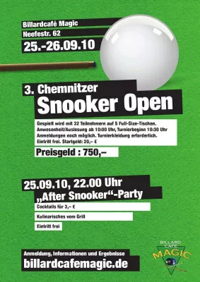 3. Snooker Chemnitz Open Bild: 3. Snooker Chemnitz Open
