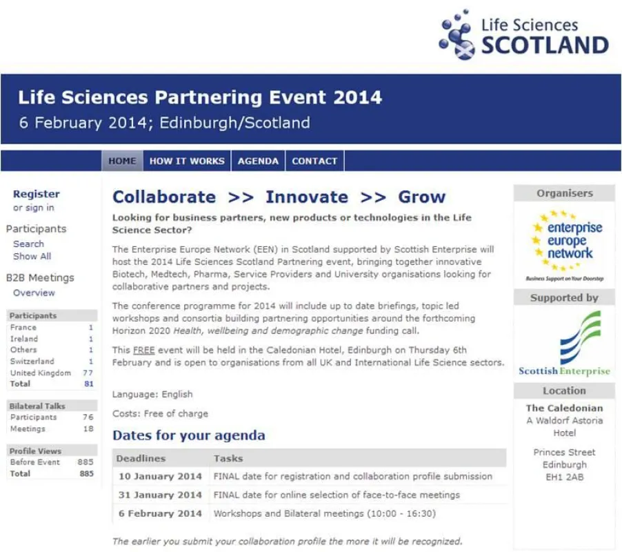 Partner für EU-Projekte - Life Science Partnering Event 2014 - 06.02.2014 - Edingburgh