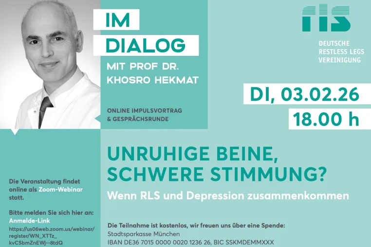 Bild: Online-Vortragsveranstaltung zu RLS und Depressionen