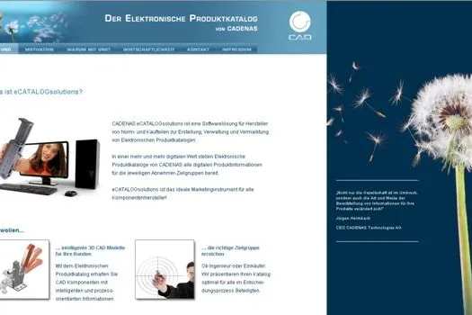 Bild: CADENAS stellt neue Webseite rund um den Elektronischen Produktkatalog vor