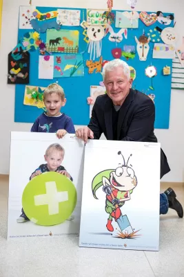 Bild: Miroslav Nemec unterstützt Spendenkampagne für kbo-Kinderzentrum München