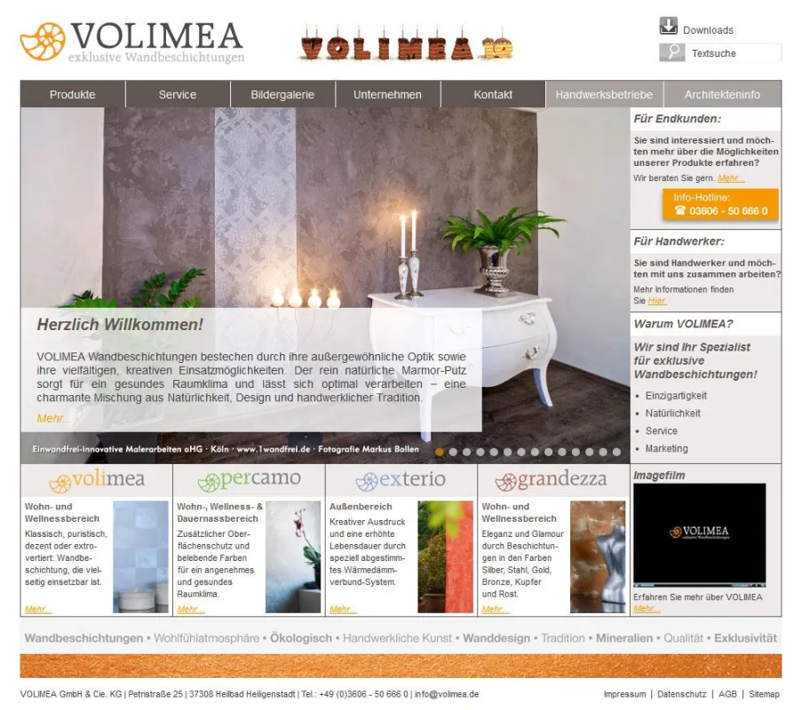 Die neue, modern gestaltete VOLIMEA-Website.