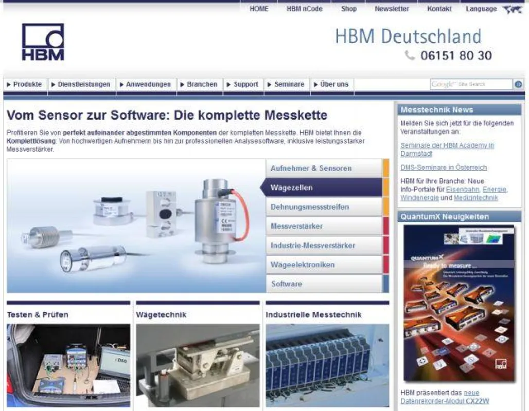 Beispiel einer international ausgerichteten Website
