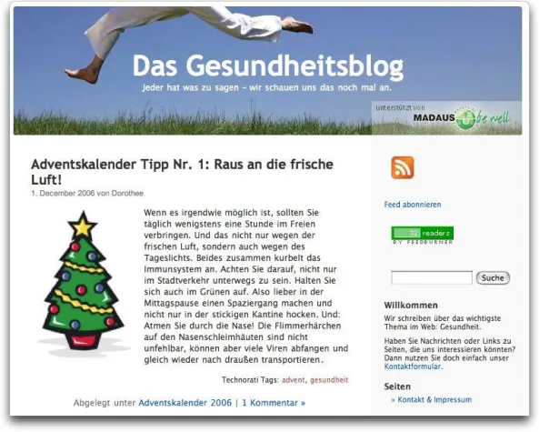 Bild: Der Gesundheits-Adventskalender im Gesundheitsblog