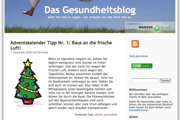 Bild: Der Gesundheits-Adventskalender im Gesundheitsblog