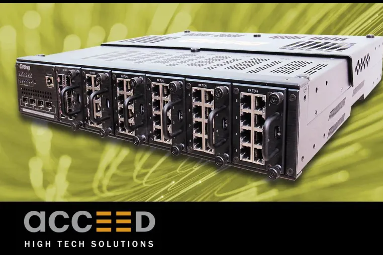 Modularer L3-Industrie-Switch von Acceed mit 10G-Ports Bild: Modularer L3-Industrie-Switch von Acceed mit 10G-Ports