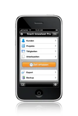 Bild: finarX GmbH kündigt Entwicklung von iPad Version und Preisnachlass für Ihre iPhone App finarX timesheet Pro an