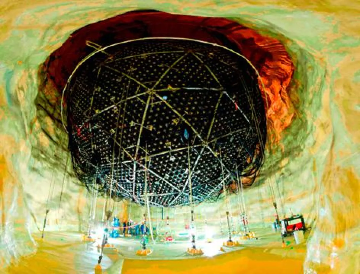 SNO+ Neutrino-Detektor im SNOLAB 2000 Meter unter der Erdoberfläche