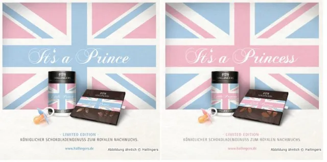 Bild: Prince oder Princess? Limited Edition im Royal Design jetzt bei Hallingers Schokoladen Manufaktur