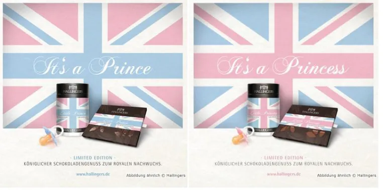 Bild: Prince oder Princess? Limited Edition im Royal Design jetzt bei Hallingers Schokoladen Manufaktur