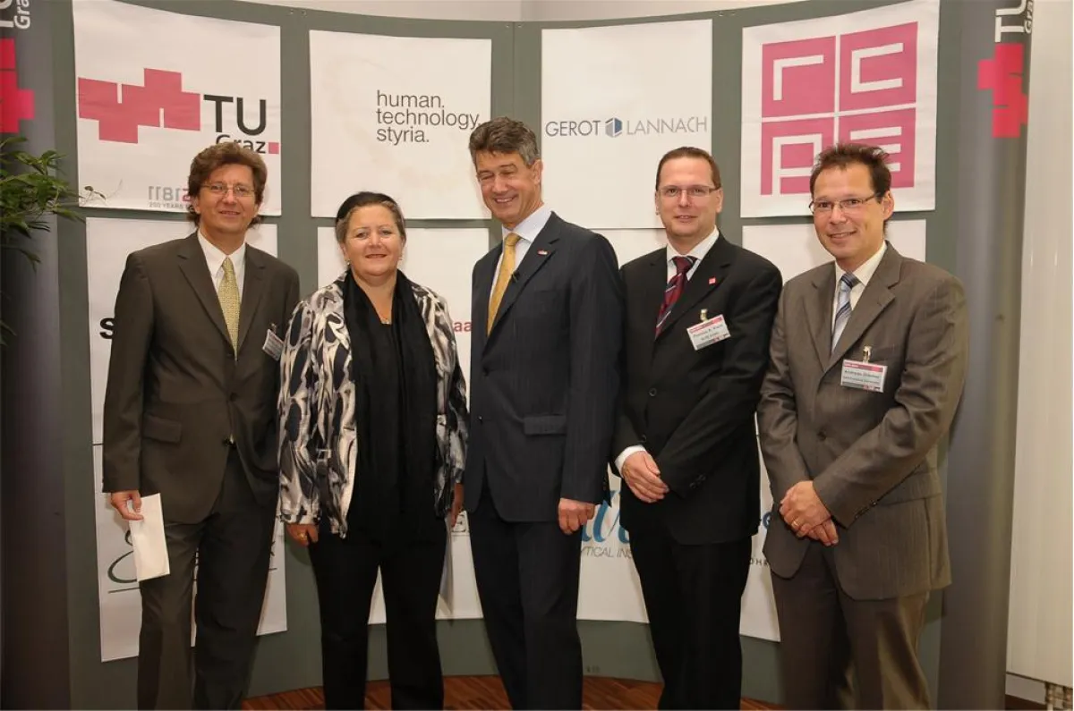 Johannes Khinast (TUG, RCPE), Irmtraud Fischer (KFU), Harald Kainz (TUG), Thomas Klein (RCPE), Andreas Zimmer (KFU) (c) Moser