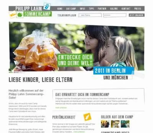 Bild: Philipp Lahm Sommercamp mit neuem Internetauftritt