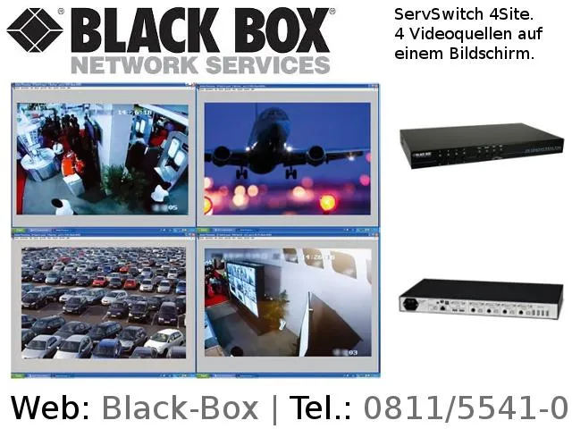 Bild: 4 Videoquellen auf einem Bildschirm mit neuem KVM-Switch von Black Box