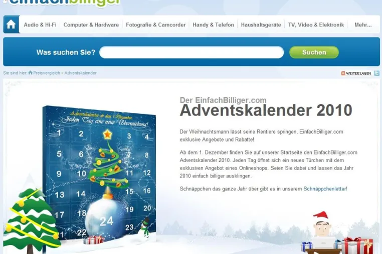 Bild: EinfachBilliger.com präsentiert erstmals Adventskalender