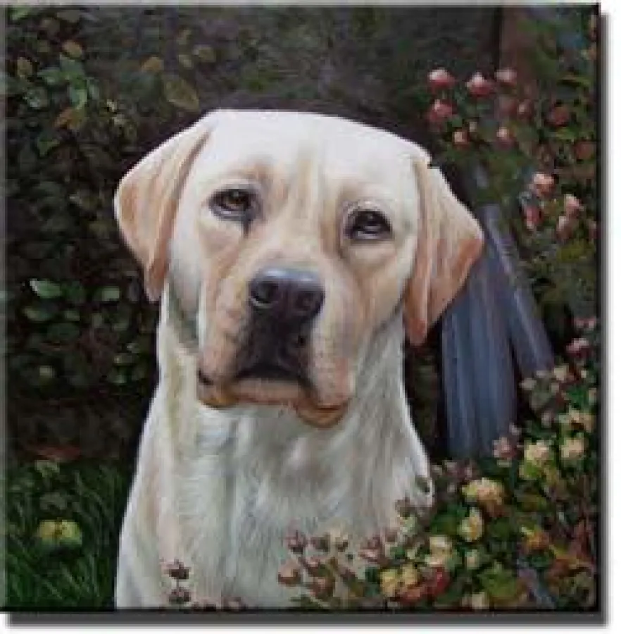 Ein Hund als Ölgemälde