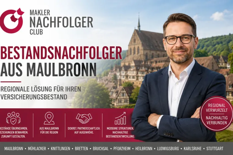 Bild: Maklerbestand verkaufen in Maulbronn – Pforzheim – Bruchsal 