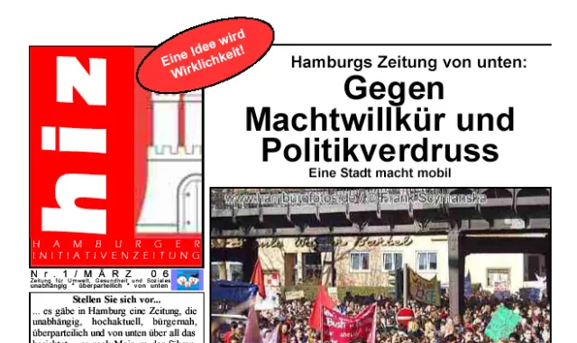 Bild: Die HAMBURGER INITIATIVENZEITUNG – HIZ geht an den Start