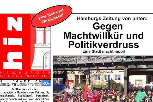Bild: Die HAMBURGER INITIATIVENZEITUNG – HIZ geht an den Start