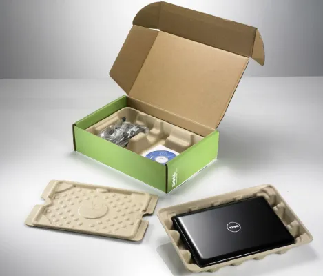 Bild: Dell verpackt Netbooks mit Bambus-Material