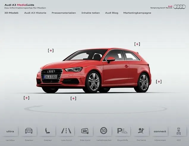 Perspektivenwechsel: den neuen Audi A3 online erfahren Bild: Perspektivenwechsel: den neuen Audi A3 online erfahren
