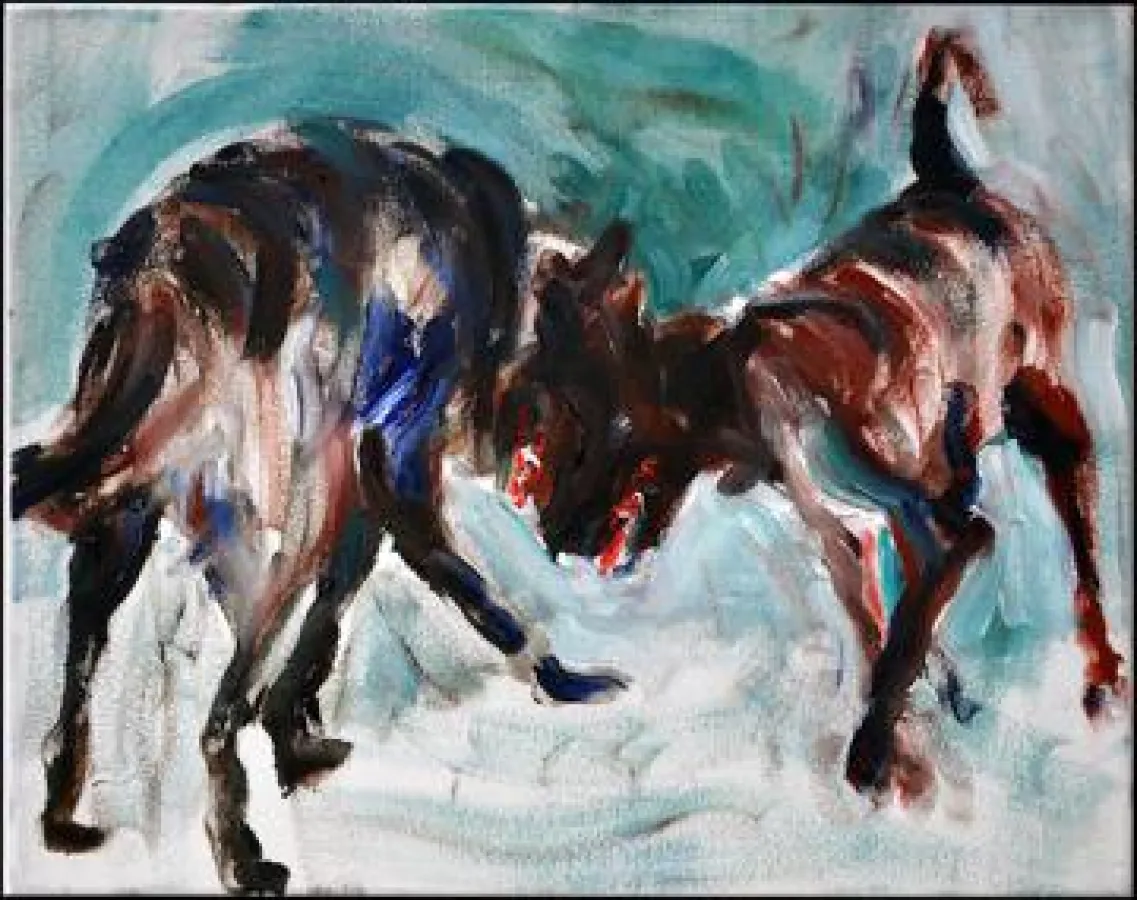 Ulrike Theusner, Two dogs, Courtesy Galerie Rothamel